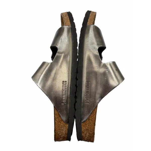 Birkenstock Arizona Metallic Anthracite Leather Double Strap Sandals EU 40 US 9 - Image 4