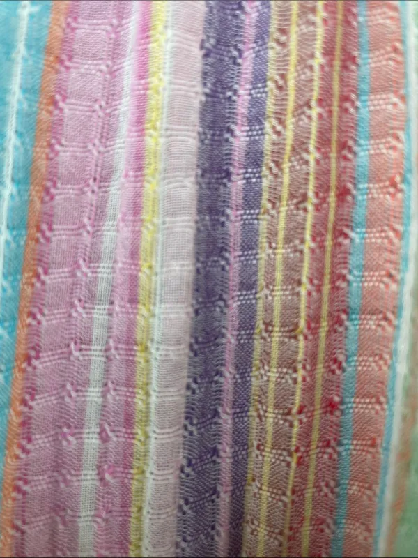 J. Crew Original Beach Wear Pastel Multicolor Striped Tiered below knee Dress - Image 11