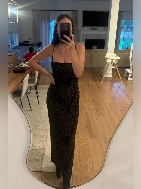 Reformation Elise Knit Dress in Tana Leopard XL - Image 10