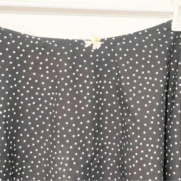 Solid & Striped Womens Size Large Polka Dotted Circle Skirt Swing‎ Black NEW - Image 2