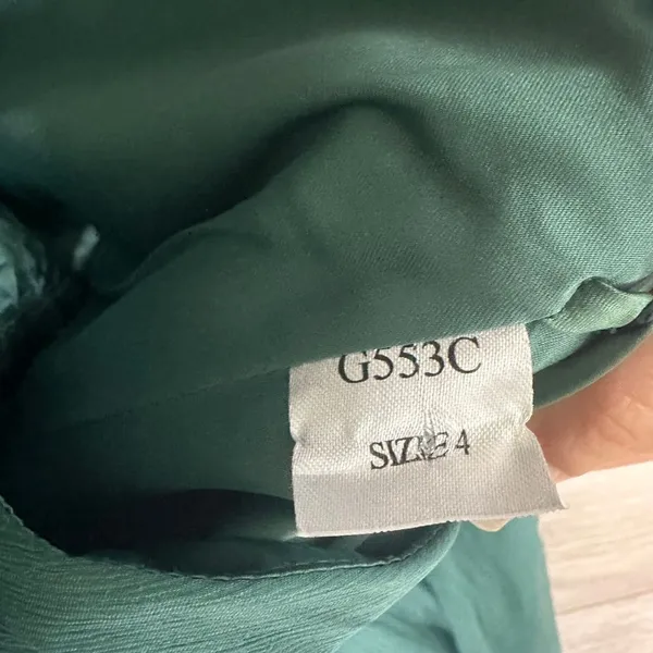 Amsale cocktail dress silk‎ chiffon formal green sexy romantic 4 one shoulder - Image 7