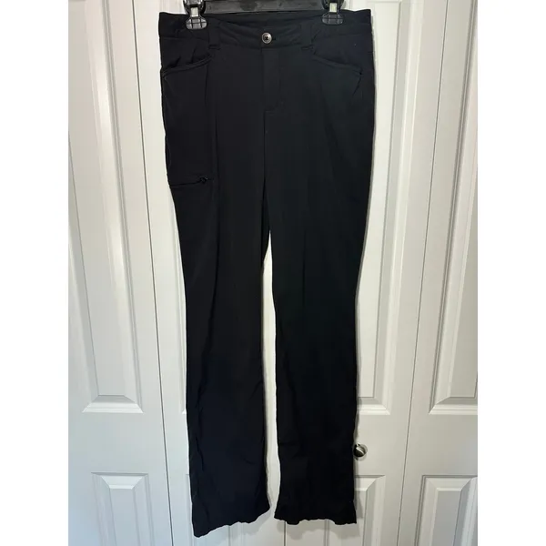 Eddie Bauer Travex Pants Womens T6 Tall Black Straight Leg Cargo Travel Hiking - Image 2