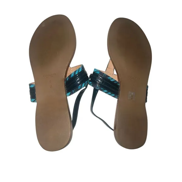 ✨Coach Ladies Sammy Turquoise Blue Zebra Ankle Strap Sz 9 Sandals✨ - Image 10