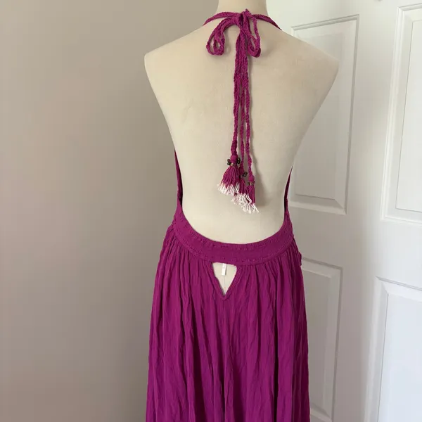 Free People Maxi Dress Look Into The Sun XL Baton Rouge Halter Boho Cutout - Image 10