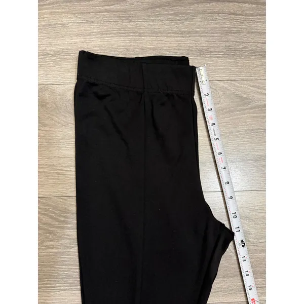 Whimsigoth Womens Pants Size M Black‎ Front Slit Cropped Flare Seam Goth Stretch - Image 9