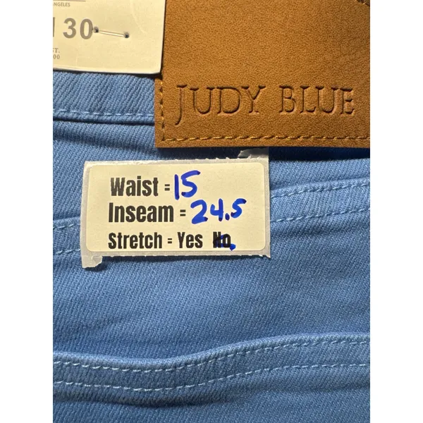 Judy Blue Sky Blue High Waist‎ Tummy Control Wide Leg Jeans JB88843 C Size 11/30 - Image 3