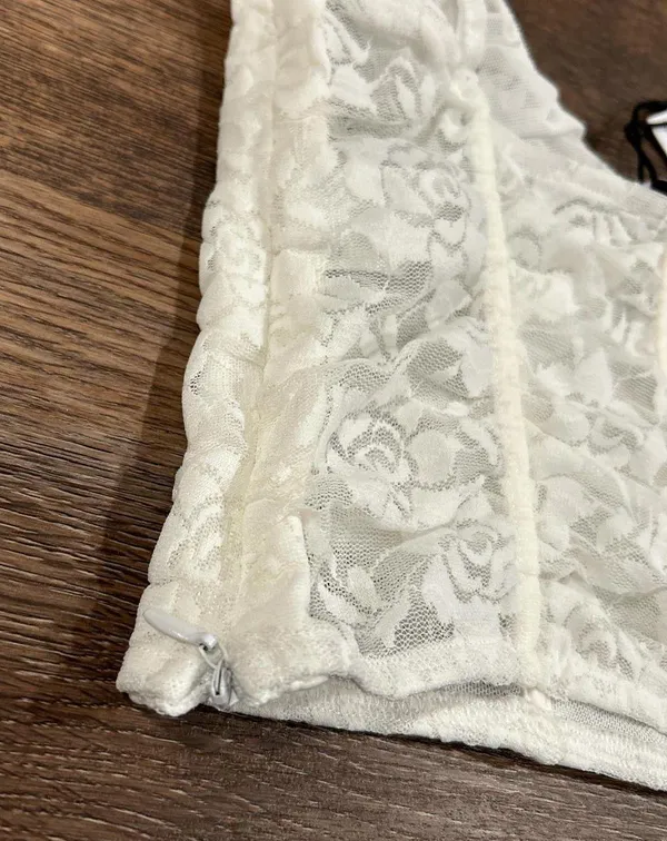 Bershka White Lace Corset - Image 5