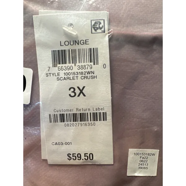 Style & Co Scarlet Crush Lounge Sweatshirt 3X Plus‎ Size Red Pink Raglan - Image 5
