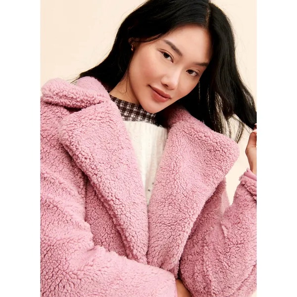 Free People Joplin Cozy Jacket in Pink size M - Image 4