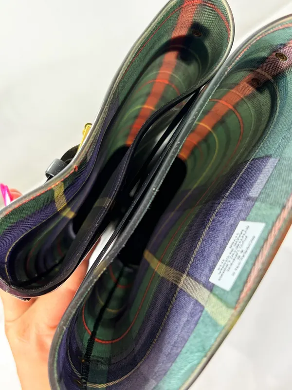 Lauren Ralph Lauren Plaid Tall Rain Boots Womens Sz 8 B Equestrian Preppy Riding - Image 8