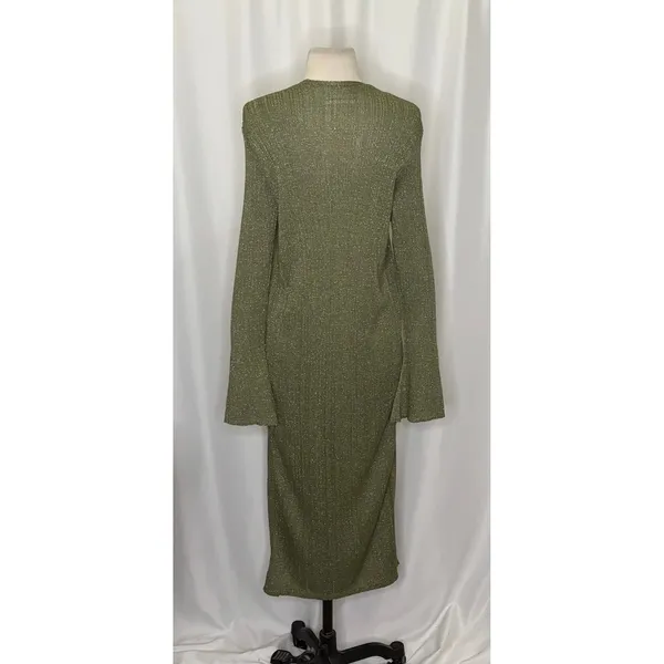 By ANTHROPOLOGIE Long Shine Cardigan‎ Sweater Green Tie Front Knitwear Small - Image 9