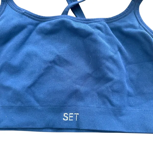SET ACTIVE Seamless Sports‎ Bra Blue Large - Image 2