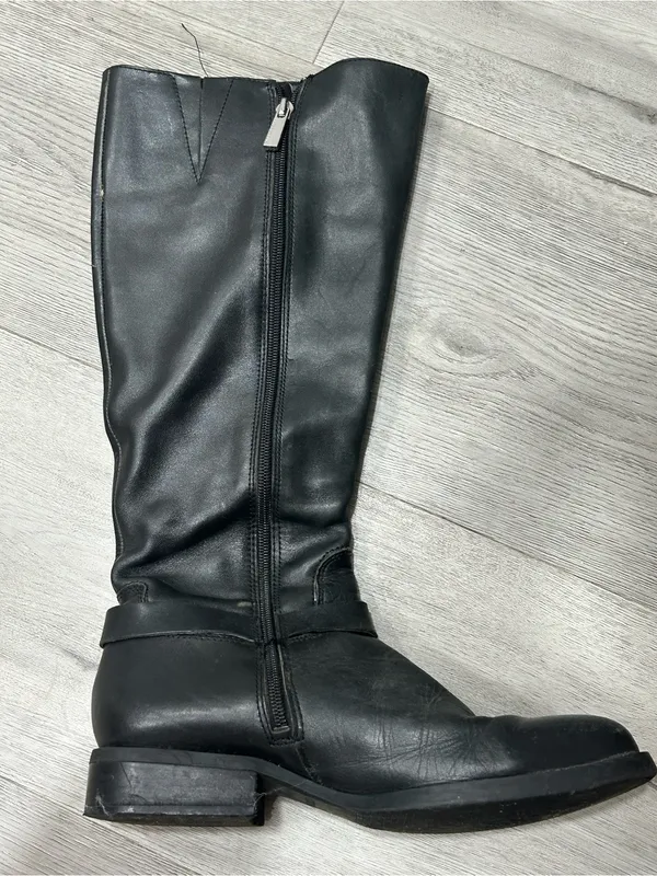 Vince Camuto Farren Boots Black Solid Tall Knee Sz 8M Leather Womens - Image 5