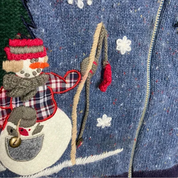 OHI vintage ugly Christmas sweater vest‎ winter rabbit hair women’s size medium - Image 3