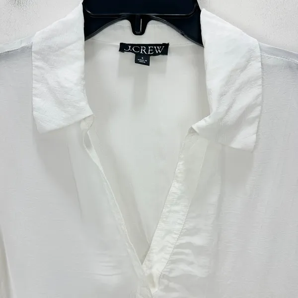 J.Crew Bungalow Popover Top Crepe De Chine Viscose Minimalist Ivory Small - Image 7