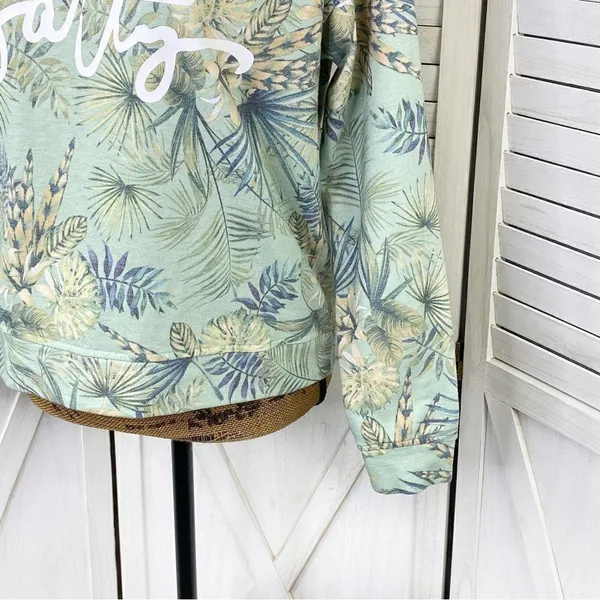 Body Glove Let's Get Salty Tropical Print Shirt Green Small‎ Crop Sweatshirt - Image 7
