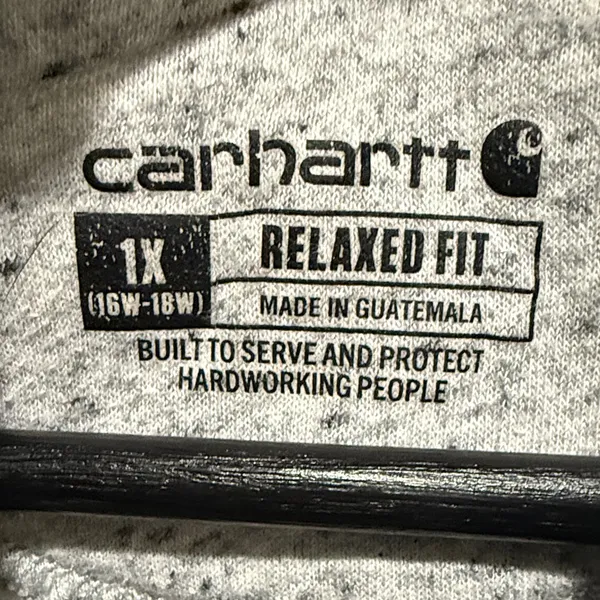 Carhartt Relaxed Fit Mid-Weight Asphalt Heather Gray Woman’s 1X Hoodie Casual - Image 4