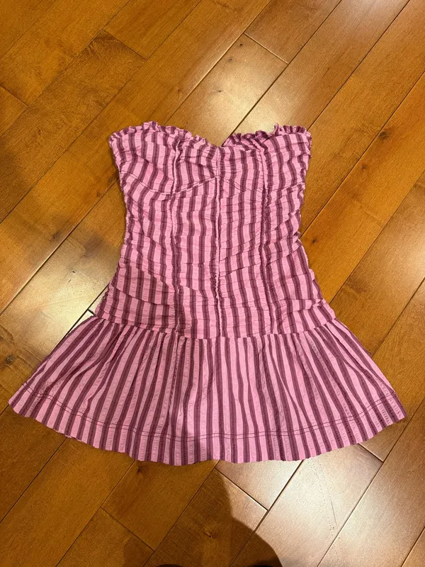 Free people surefire pink striped strapless dress - Image 5