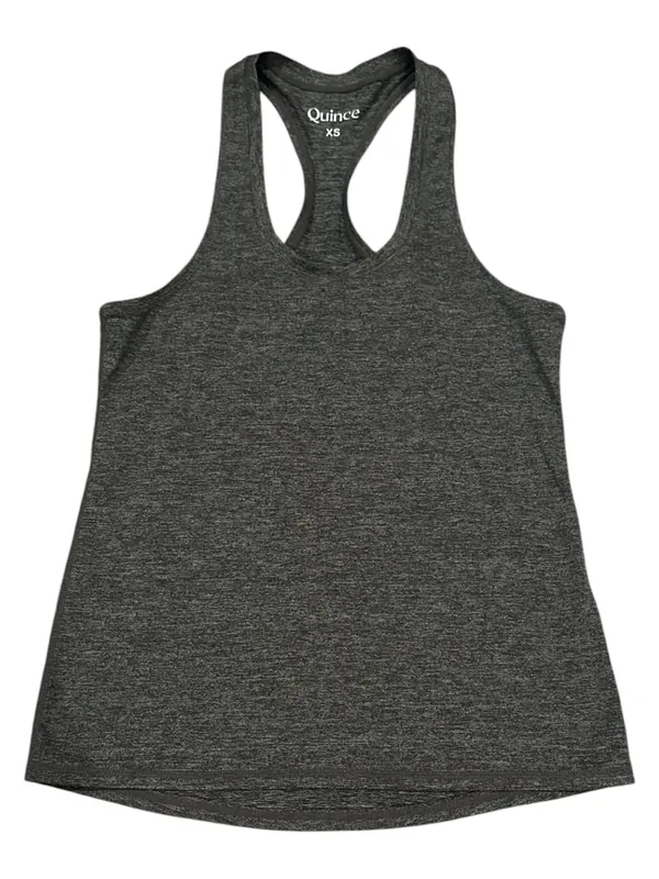 Quince Flowknit Ultra Soft Performance Racerback Tank Heather Grey XS - Image 2