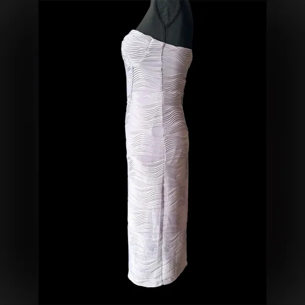 Hello Molly Strapless Textured light lavender bodycon Dress NWT 6 - Image 3
