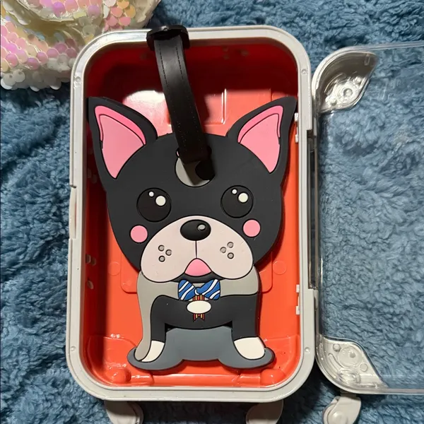 Handmade Orange Mini Suitcase Keychain - Image 2