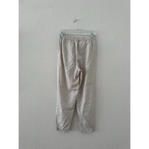 Babaton Aritzia Linen Blend Pull-On Jogger Pants Cream Size M - Image 3