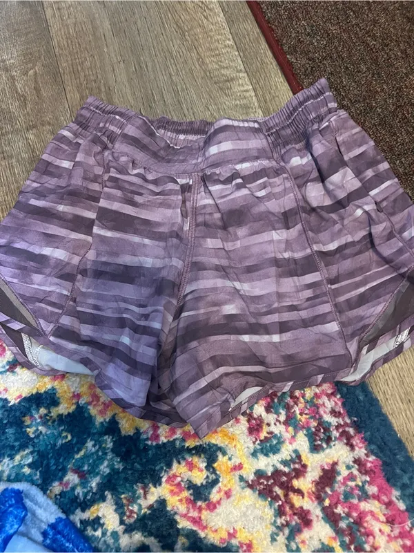 lululemon hotty hot Purple Striped Women's Running Shorts - Image 4