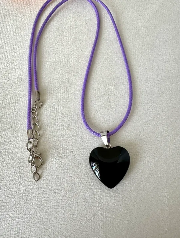 Heart Shaped Necklace Purple - Image 2