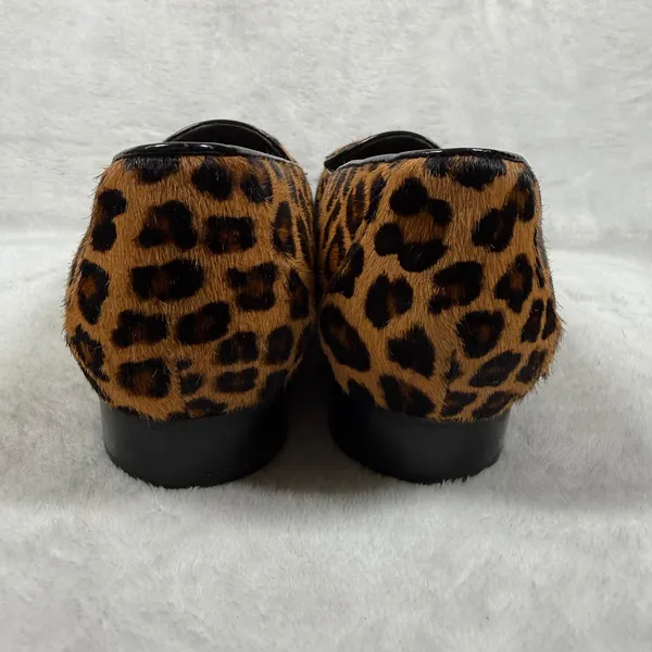 Clarks Unstructured Women Leopard Print Calf Hair Loafers Brown Black 8 - Image 4