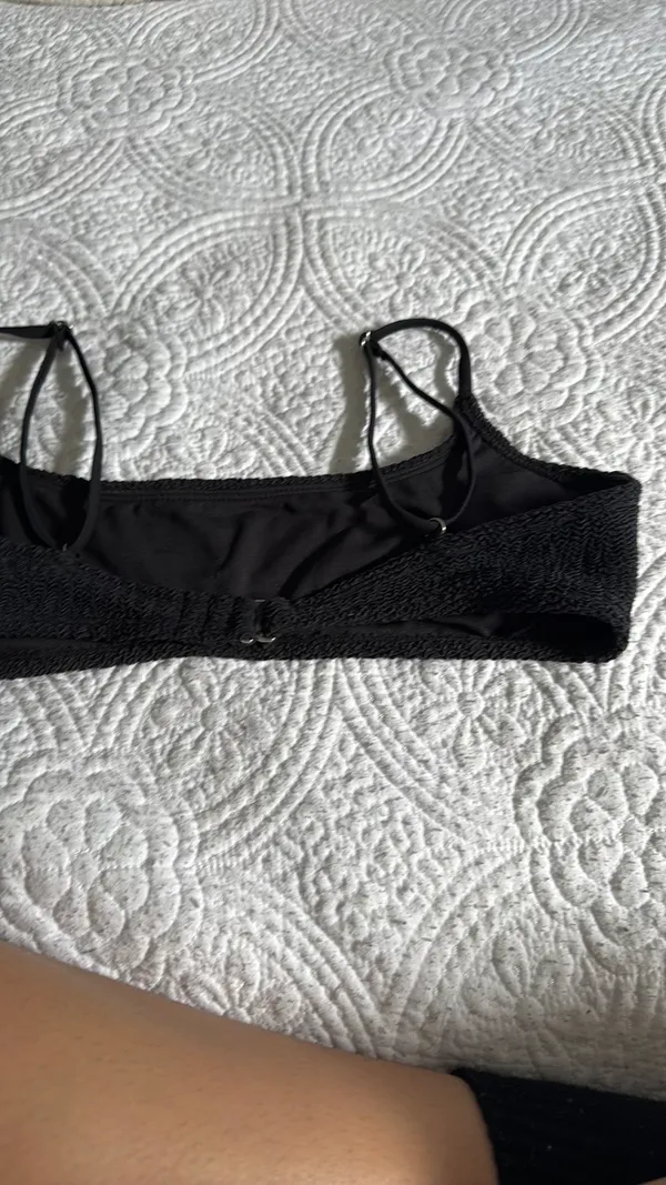 Black Ribbed Bathing Suit top - Image 3