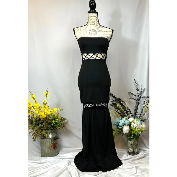 Runaway The Label Mae Partially See Through Maxi Dress Black S - Image 5