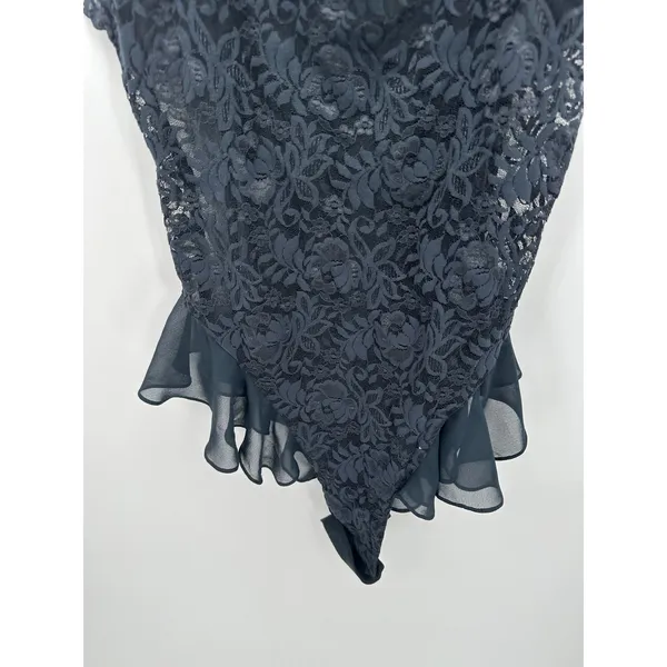Victoria's Secret‎ Black Lace Bodysuit Womens M Ruffle Y2K Vintage Lingerie - Image 4