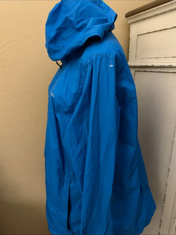 Columbia Women's Bright Blue Hooded Shell Jacket - Image 7