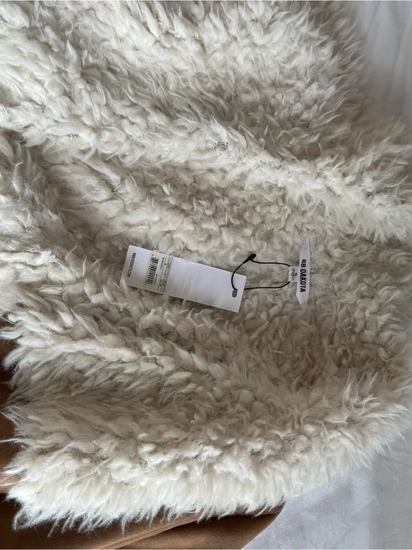 Suede and faux shearling fur Wrap long sleeve jacket BB Dakota NWT Small Tan - Image 5