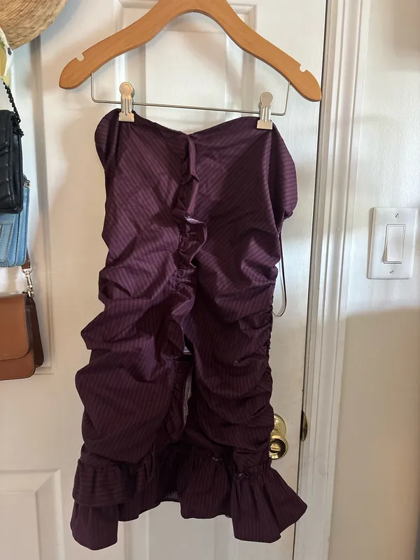 Urban Outfitters Dress Mini Striped Burgandy - Image 2