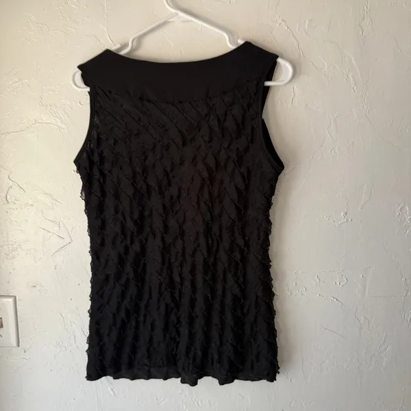 Saint‎ Tropez West Black Textured Tank M Y2K Grunge Studded Going Out Top - Image 6