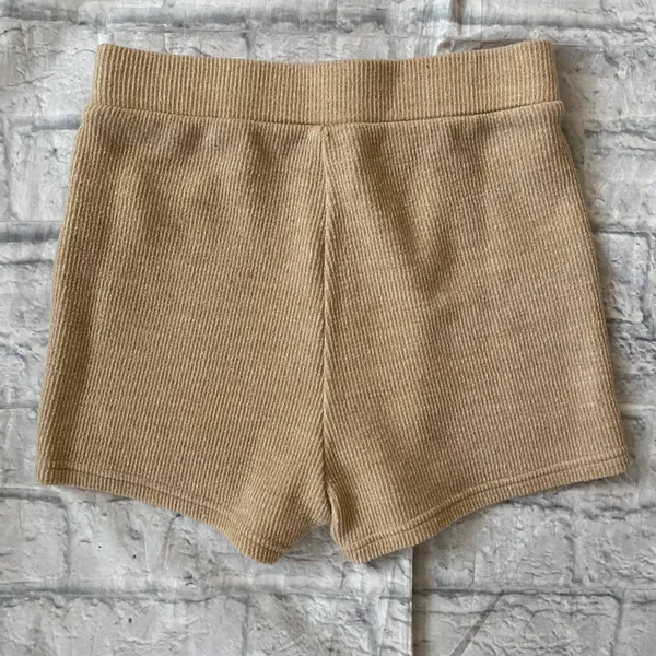 Women XS knit tube top and pull on shorts outfit tan - Image 6