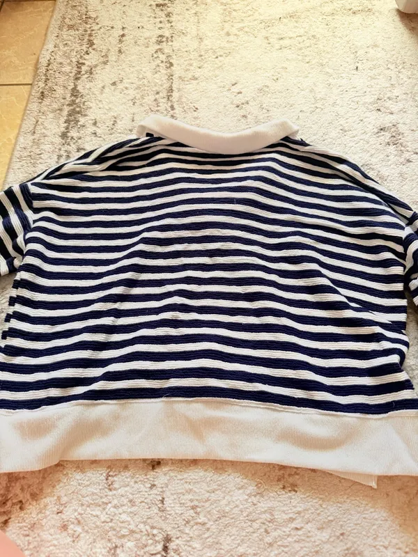 Navy and white strip sweater Blue Size L - Image 3