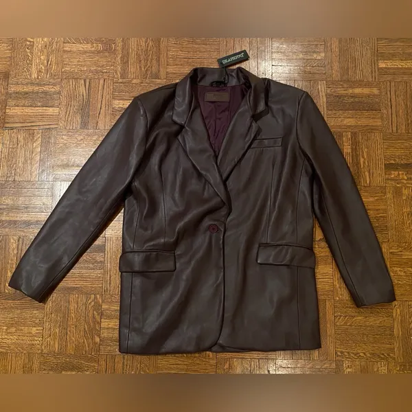 [BLANKNYC] Faux Leather Oversized Blazer - Image 4
