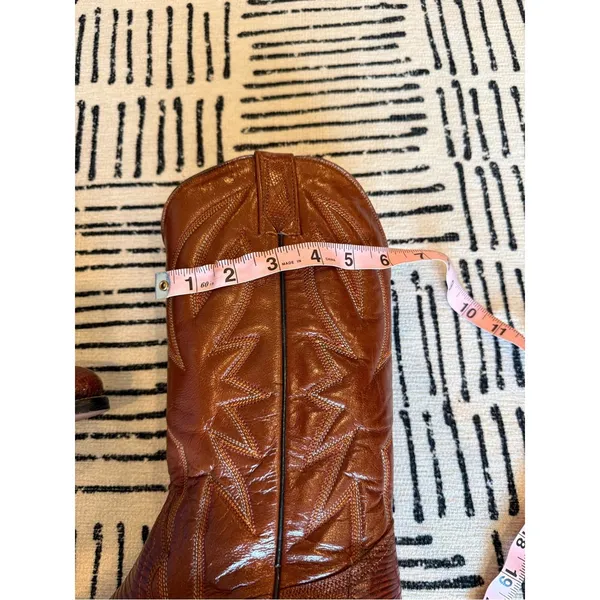 Vintage Exotic Lizard Leather Cowboy Boots Brown Western Unmarked - Image 7
