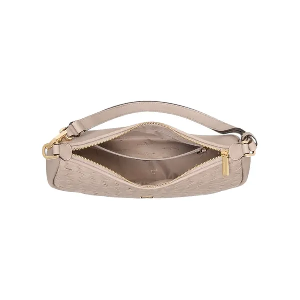 Kate Spade Neutral Beige Gray Woven Pebbled Leather Large Shoulder Bag - Kayla - Image 5