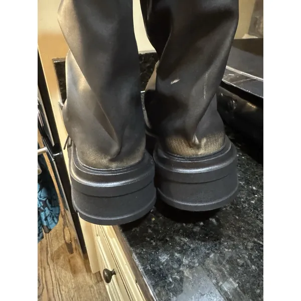 Madden Girl Women's Restore Knee-High Slouchy Lug-Sole Moto Boots Taupe Size 8.5 - Image 5