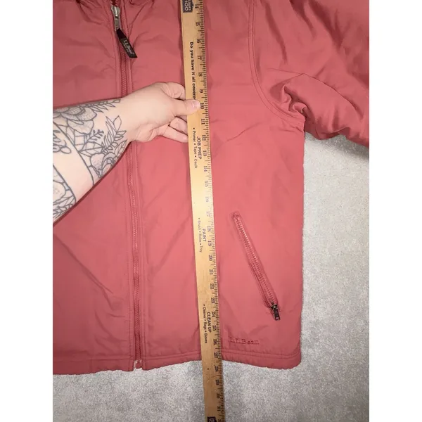 L.L. Bean Women's Reg Large Pink Zip Up‎ Jacket 0 WY23 Fleece Lined - Image 9