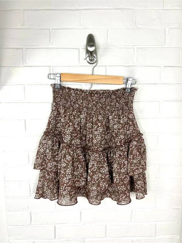Altar’d State Brown Floral Mini Skirt Size S - Image 2