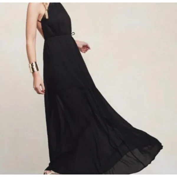 Reformation Maxi Dress Womens XS Black Jezebel Open Back Halter Formal Gown NWT - Image 7