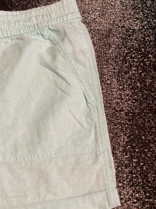 Womens small NWT J.Crew Mercantile 3" Linen Blend Drawstring Shorts-mint green - Image 3