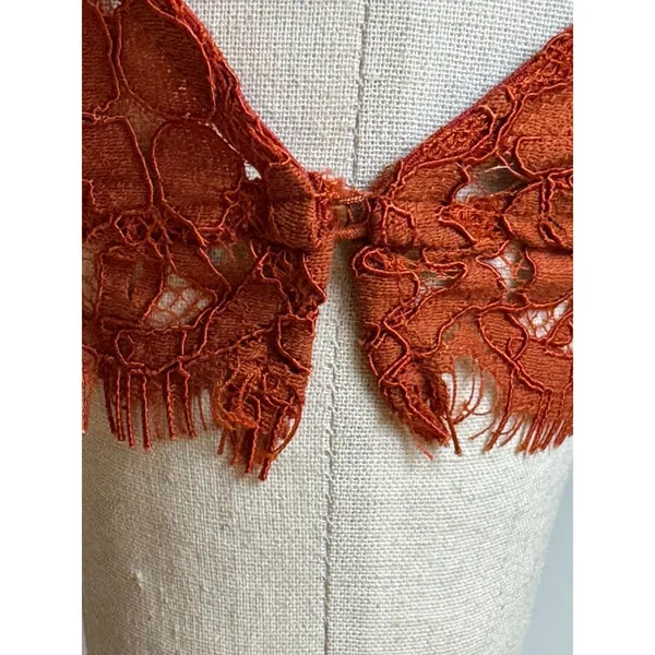 Endless Rose Bodysuit Women Small Orange Lace Cutout‎ Back Long Bel Sleeve NWT - Image 9