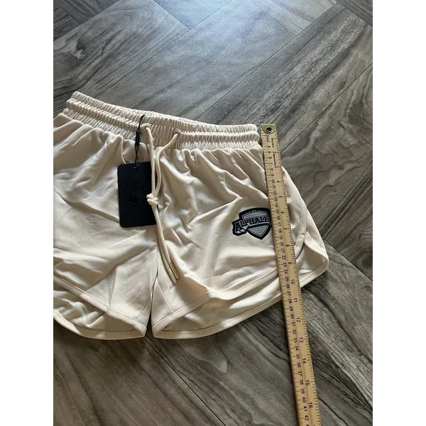 NEW Alphalete Woman’s Varsity Short - Tan ,size XS - Image 12