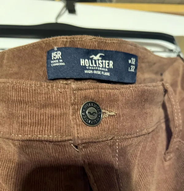 Hollister Corduroy Brown high rise flare pants - Image 3