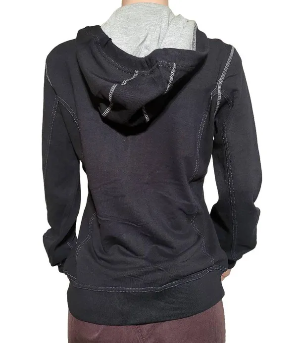 Pulp full zip black long sleeve with hoodie and pockets sweatshirt ML - Image 4